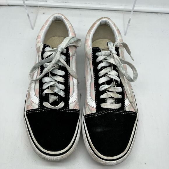 Vans Shoes Womens 8 Platform Check Lace Low Pink White Black Skate Sneaker - Picture 3 of 8